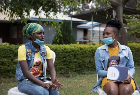 Members of the Young Urban Women's group meet in Nairobi, Kenya